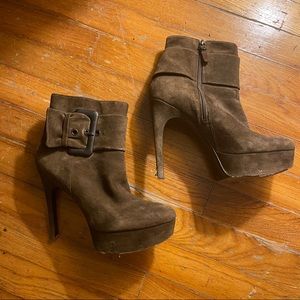 Via Spiga Demetra Suede Leather Platform Booties